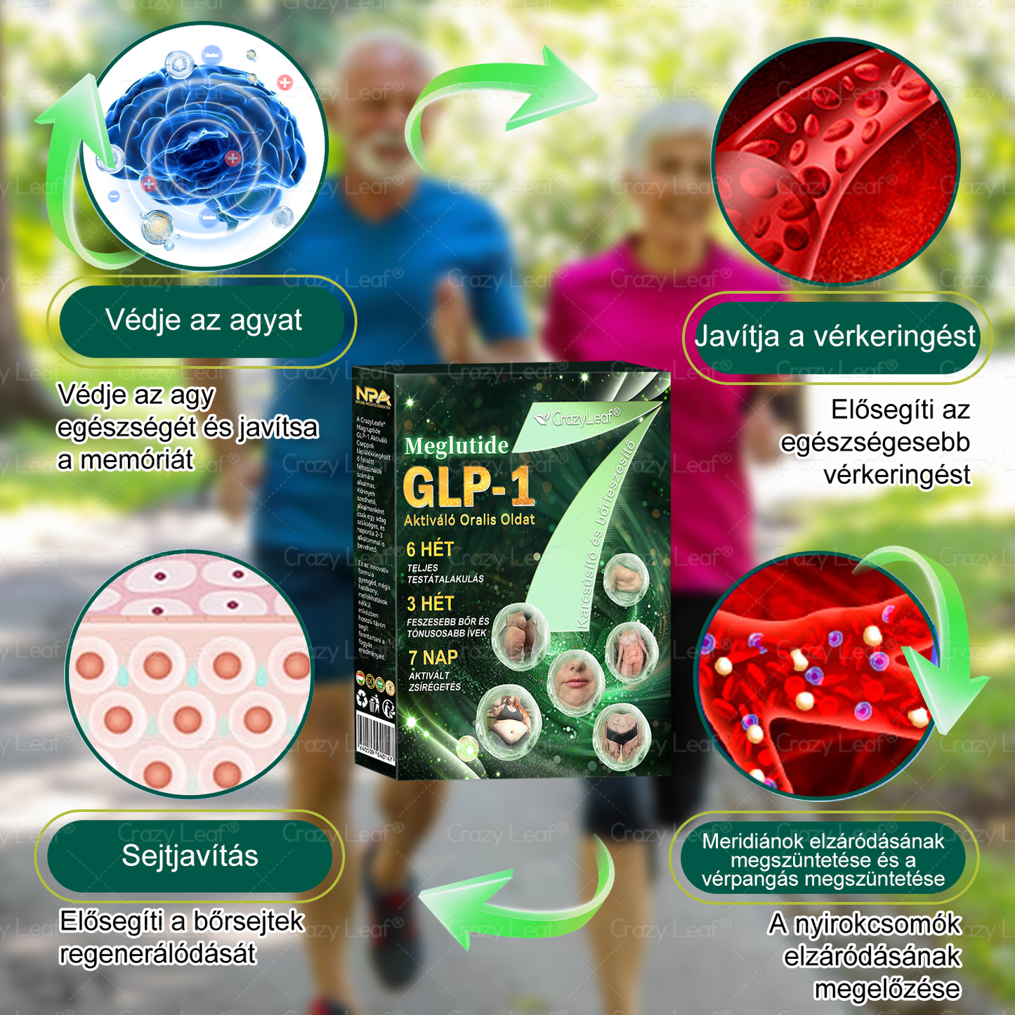 Mayo Klinika által ajánlott | ☘️CrazyLeaf® Meglutide GLP-1 Aktiváló Oralis Oldat – Tartalmaz moringát, NAD+-t és yerba matét, természetes támogatás fogyáshoz, öregedésgátláshoz és cukoranyagcseréhez