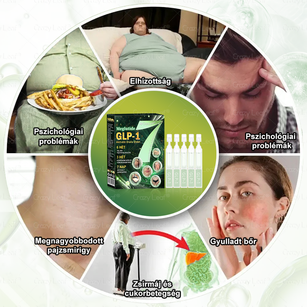 Mayo Klinika által ajánlott | ☘️CrazyLeaf® Meglutide GLP-1 Aktiváló Oralis Oldat – Tartalmaz moringát, NAD+-t és yerba matét, természetes támogatás fogyáshoz, öregedésgátláshoz és cukoranyagcseréhez