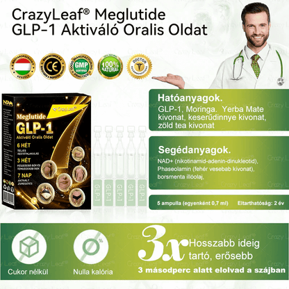 🏥Mayo Klinika által ajánlott | ☘️𝑳𝒆𝒓𝒄𝒆𝐚® Meglutide GLP-1 Aktiváló Oralis Oldat – Tartalmaz moringát, NAD+-t és yerba matét, természetes támogatás fogyáshoz, öregedésgátláshoz és cukoranyagcseréhez